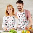 thumbnail image 3 of White Cow Heart Pattern Apron-Garden Aprons for Women with Pockets-Cotton Linen Waterproof Kitchen Cooking Gardening Aprons Adjustable for Kitchen,Cooking,BBQ and Salon 33x27 Inch, 3 of 7