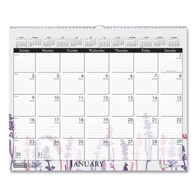 12-Month (Jan to Dec): 2026 15 in. x 12 in. Recycled Wild Flower Wall Calendar - White/Multicolor Sheets
