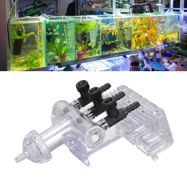 4-Way Aquarium Air Flow Control Valve - Plastic Gang Valve For Fish Tank Air Pumps & Tubing