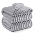 thumbnail image 1 of Manta Bedsure tamaño king, 274 x 229 cm, acogedora, suave, gris claro, 1 of 8