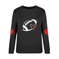 thumbnail image 4 of Holzkary Game Day Sweatshirts for Women Football Sweatshirts Funny Football Graphic Crewneck Long Sleeve Pullover Tops Sunday Football Shirts Tops Sweatshirts Fall Outfits Black S, 4 of 4