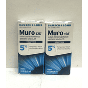 Bausch + Lomb Muro 128 Sodium Chloride Hypertonicity Ophthalmic Solution, 5% 15 ml - 2 Pack