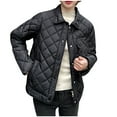thumbnail image 6 of Maqroz Women's Winter Quilted Jackets Thick Down Coats Long Sleeve Button Down Parka Jacket Lapel Collar Zip Up Warm Barn Coats with Pockets Outerwear, Black XXL, 6 of 7