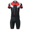thumbnail image 3 of AREALER Men Breathable Quick Comfortable Short Sleeve Jersey + Padded Shorts Cycle Clothing Set Riding Sportswear, 3 of 7