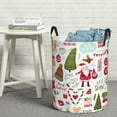 thumbnail image 6 of Pofeuu Snowflakes Santa Claus Print Laundry Basket Circular Laundry Hamper with Handle Waterproof Oxford Fabric Foldable Dirty Clothes Storage Bucket Gift Storage Basket-Medium, 6 of 6