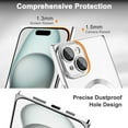 thumbnail image 5 of Magnetic for iPhone 15 Plus case Clear Compatible with Magsafe [Non-Yellowing & Camera Lens Protector] Plated Soft TPU Shockproof Protective Phone Case for iPhone 15 Plus Silver, 5 of 16