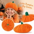 thumbnail image 2 of LoTiSee Pumpkin Knitted Beret 10 Inch Halloween Winter Beanie for Adult Little One Orange Multiple Sizes Available, 2 of 6