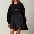 thumbnail image 2 of Pisexur Robes de Noël pour Femmes Mode Imprimé Noël Robes de Vacances Décontractées Col Rond Manches Longues Robe Fluide à Étages Mini Robe de Fête, 2 of 4