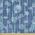 thumbnail image 2 of Floral Fabric by the Yard, Vertical Strips and Blots with Flower, Upholstery Fabric for Dining Chairs Home Decor Accents, Ceil Blue Dark Violet by Ambesonne, 2 of 5