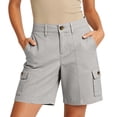 thumbnail image 2 of Yievot Cargo Shorts for Women 7 Inch Inseam Button High Waist Multi Pocket Casual Summer Outdoor Hiking Shorts, 2 of 9