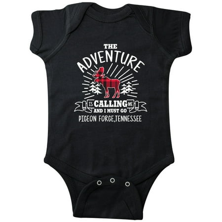 

Inktastic Pigeon Forge Tennessee The Adventure is Calling and I Must Go Gift Baby Boy or Baby Girl Bodysuit