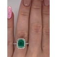 thumbnail image 4 of Stunning 3 Ctw Vivid Green Emerald Ring 925 Sterling Silver Ring, 4 of 5