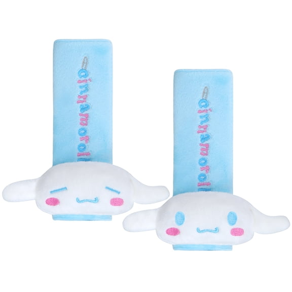 Roffatide Anime Cinnamoroll Car Seatbelt 2 PCS Shoulder Pad Plush Seat Belt Cover Protector Compatible with All Cars