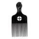 thumbnail image 1 of Peine para el pelo africano de metal con mango plegable de color negro y dientes metálicos. A, 1 of 5