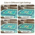 thumbnail image 7 of ODIKA 5'x7' Washable Area Rug Easy Care, Non-Shedding, Pet Friendly, Nautical Turtle Boho Ocean Mosaic Border Stained Entryway Teal for Small Living Room, Bedroom, 7 of 7