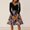 Watermelon Red #069, variant on Women's Halloween Dress Skeleton Hepburn Long Sleeve Horror Dresses Ghost Cocktail V-Neck Classic Swing Dress with Belt XL