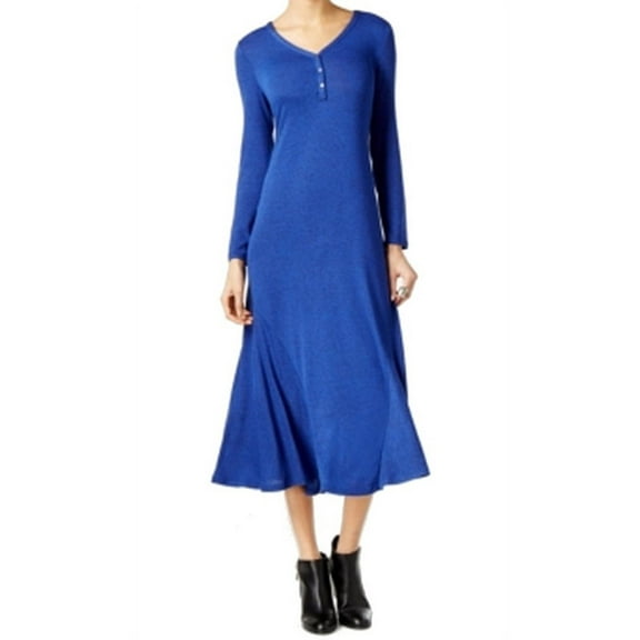 G.H. Bass & Co. Womens Marled Maxi Dress, Blue, Medium