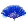 thumbnail image 6 of FRCOLOR Foldable Fan Vintage Handheld Chinese Folding Fans for 1920s Flapper Hand Fan Costume Party Wedding Dancing Decoration Blue, 6 of 8