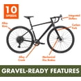 thumbnail image 5 of Ozark Trail G.2 Rebel Drop Bar Gravel Bike, 700C Wheels, Medium Frame, Fits Riders 5'7" - 5'11", Black, Adult, 5 of 9