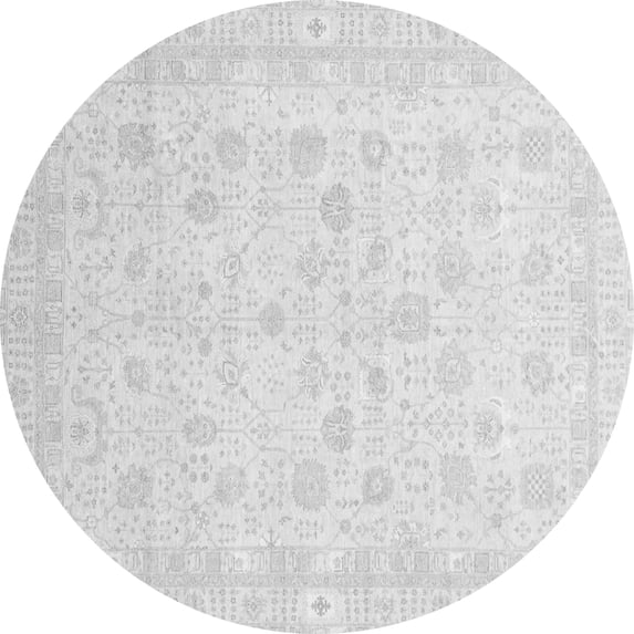 Ahgly Company Indoor Round Oriental Gray Traditional Area Rugs, 7' Round