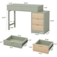 thumbnail image 2 of Tribesigns 39" Reversible Computer Desk with 5 Drawers, Wood Writing Desk for Home Office, Green, 2 of 7
