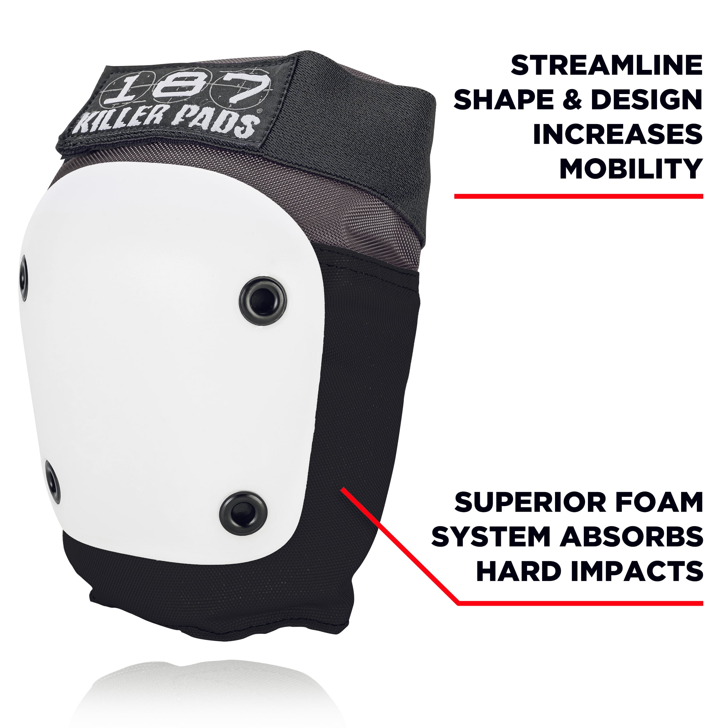 187 Killer Pads Fly Knee Pad, Grey / White, Large - Walmart.com