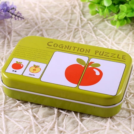Puzzle Boxes For Gift Cards 32pcs/Box Infant Early Learning Cognitive Cards Creative Jigsaw Puzzle Toys for Baby Xmas Gifts Style:vegetable and fruit ()