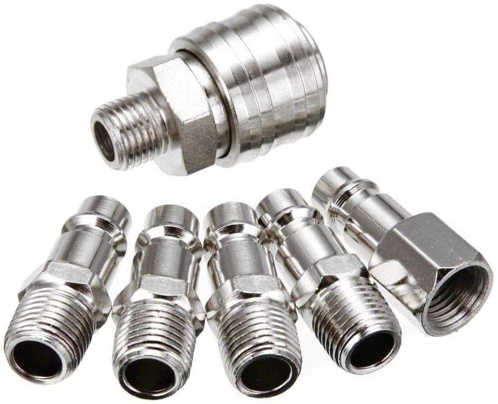Pack Of 6 Male / Female Quick Release Hose Fittings For Compressor