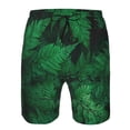 thumbnail image 4 of Kdxio Green Leave Fern Pattern Mens Casual Shorts - Drawstring Summer Beach Sports Shorts for Men, 4 of 9