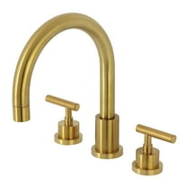 Kingston Brass KS8327CML Manhattan Two-Handle Deck Mount Roman Tub Faucet, Brushed Brass