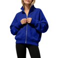 thumbnail image 4 of Ruyang Kids Zip Up Hooded Sweatshirt Long Sleeve Jacket Pockets Loose Coat Fall Warm Outerwear for Girls, 4 of 7