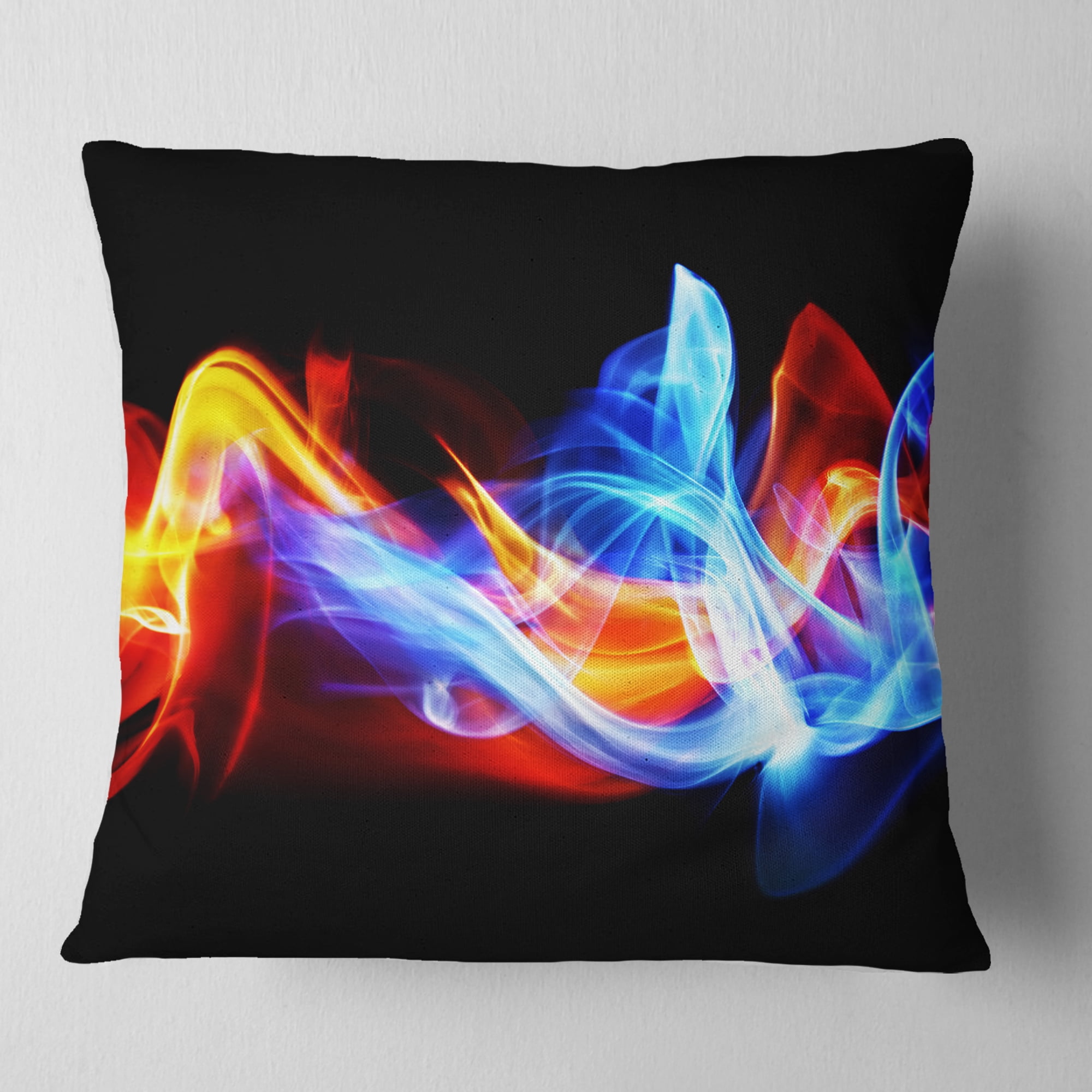 Designart Fire and Ice - Abstract Throw Pillow - 18x18