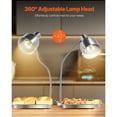 thumbnail image 6 of KFFKFF Food Warming Lamp, 500W Electric Professional Food Heating Light, Dual-Head Stainless Steel Potato Fry Warming Lamp with Trio of Bulbs, Food Heating Gear for Home Kitchen, Buffet, Diner, 6 of 9
