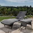 thumbnail image 4 of Noble House Salem Outdoor Wicker Adjustable Chaise Lounge with Arms, 4 of 13