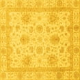 thumbnail image 1 of Ahgly Company Machine Washable Indoor Square Oriental Yellow Modern Area Rugs, 4' Square, 1 of 4