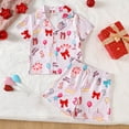 thumbnail image 2 of Jamsmile Toddler Girls Sets Sleepwear Short Sleeve Birthday Cartoon Prints Tshirts Tops + Shorts Children Girls Nightwear Suits, 2 of 8