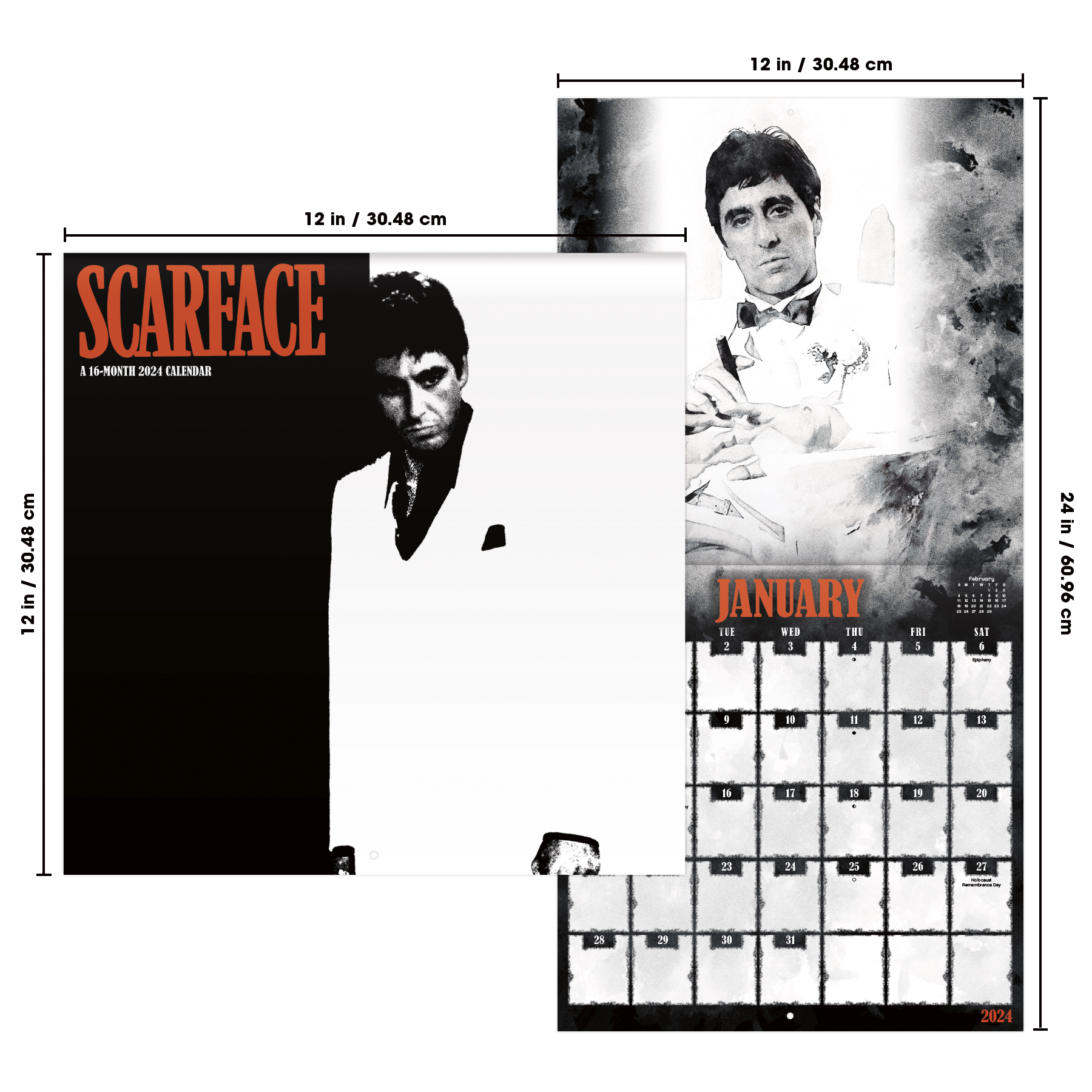 Trends International 2024 Scarface Gangster Movie Wall Calendar 