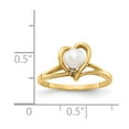 thumbnail image 5 of Solid 14k Yellow Gold 4.5mm Freshwater Cultured Pearl VS Diamond Ring Band Size 7, 5 of 6