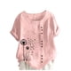 thumbnail image 1 of Vestidos Casuales Para Mujer, Blusas De Mujer De Moda Blusa informal de lino con botones y manga corta estampada para mujer, 1 of 4