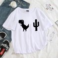 thumbnail image 3 of Camiseta de mujer Harajuku con dibujos de dinosaurios de los años 90, camisetas para mujer, cuello redondo, ropa de verano de manga corta blanca para mujer 2021 3XL, 3 of 5