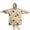 Black and White Cat and Mouse Orange Pattern, variant on Wearable Blanket Hoodie,Kawaii Cat and Tea Pink Pattern Oversized Sherpa Blanket Hoodie with Super Pockets,Super Warm Fuzzy Pullover for Women & Men