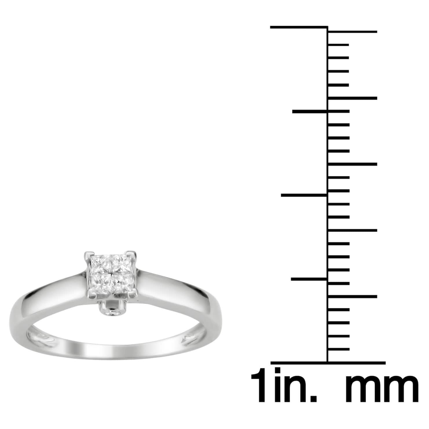 6.5 mm Cubic Zirconia White Gold Plated Brass Stud Earring.