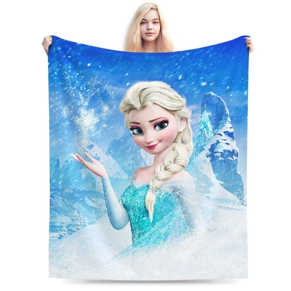 Soft Flannel Fleece Blanket Frozen Cartoon Comfort Plush Throw Home Decor for Bed Sofa 80"x60"