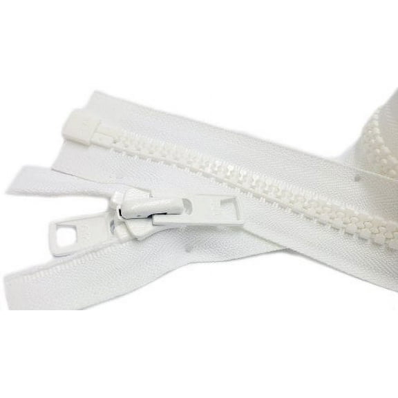 Bimini Top #10 White Marine Double Pull Zipper 46" ~YKK Zipper