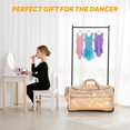 thumbnail image 6 of 28" Dance Bag with Garment Rack,Upgraded Glitter Rolling Competition Dance Duffel Bag Waterproof Costume Travel Bag Costume Suitcase for Dancer Performer Athletes,Gold, 6 of 12