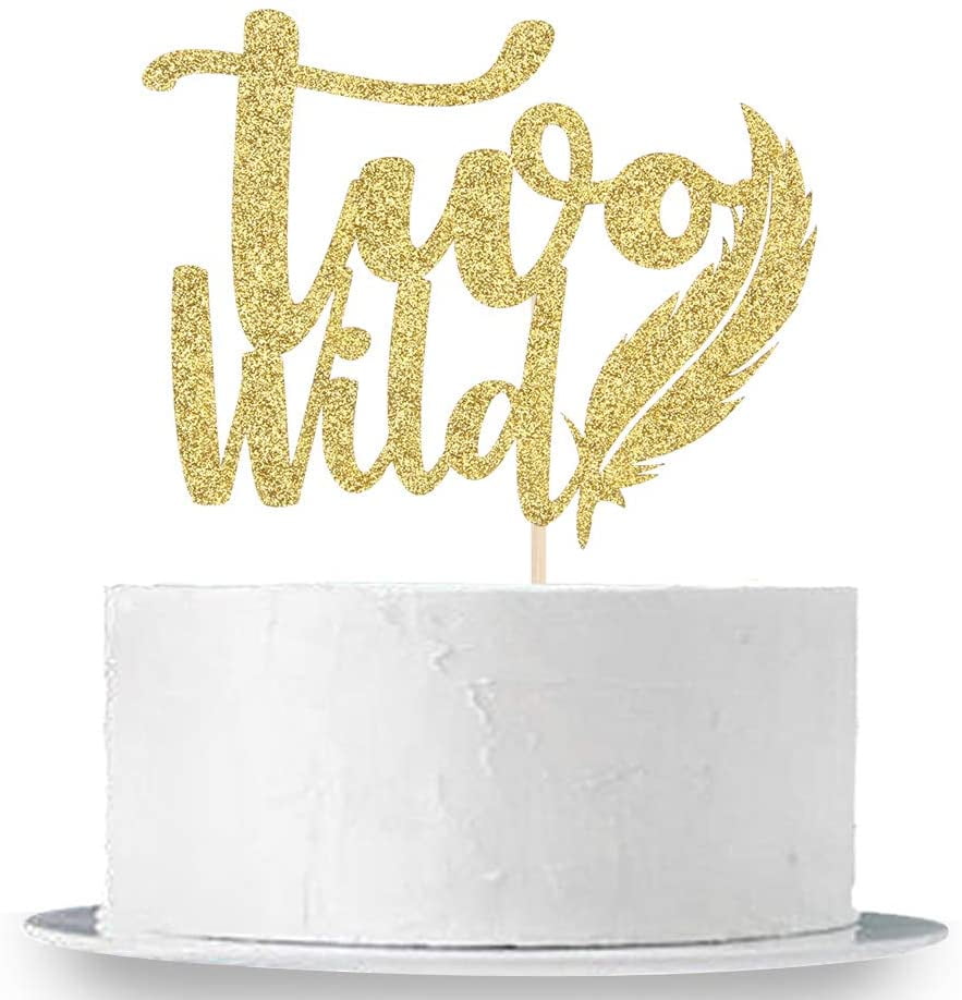 Gold Horse 2 Cake Topper Gold Glitter Horse Happy 2nd Birthday Cake Decoration