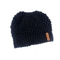 thumbnail image 4 of Sinhoon Women Winter Warm Hat Ponytail Beanie Hat High Messy Bun Stretch Knitted Ponytail Cap, 4 of 7