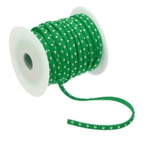 65.6ft Studded Faux Suede Cord Rope for Jewelry Making 5mm Micro Fibre Flat Leather Lace Beading String Ribbon with Rivets, Light Green Golden