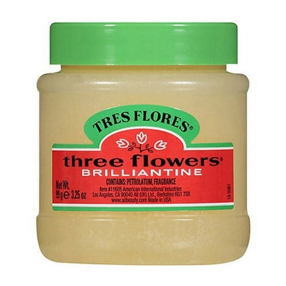 Three Flowers Brilliantine Hair Styling Pomade, Solid - 3.2 oz, Jar
