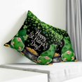 thumbnail image 3 of St. Patrick's Day Pillow Covers 16x16 Inch Decorative Throw Pillow Cover, Spring Lucky Shamrocks Green Gnomes Black Sofa Pillowcases Accent Cushion Case Home Decor Bedroom Living Room, 3 of 6